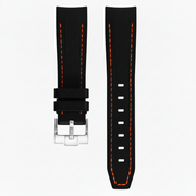 Tekstura ng goma na strap para sa Omega MoonSwatch - Itim/Kahel