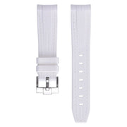 Tekstura ng goma na strap para sa Omega MoonSwatch - Puti