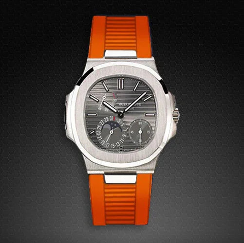 RubberB for Patek Philippe Nautilus - Orange PK77 Strap - detail