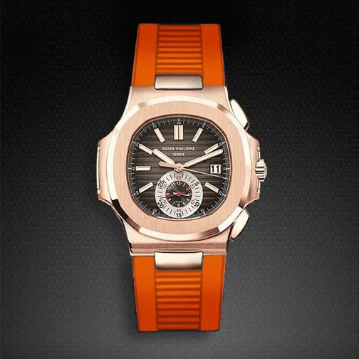 RubberB for Patek Philippe Nautilus - Orange PK77 Strap - view 4