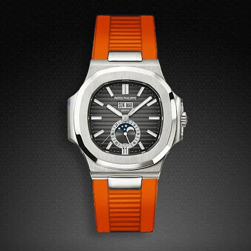 RubberB for Patek Philippe Nautilus - Orange PK77 Strap - view 5