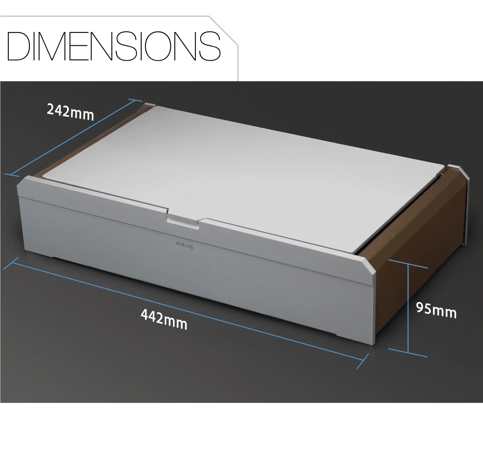 Aubliq 10 or 12 watch box in Silver aluminium and calf leather - view 9