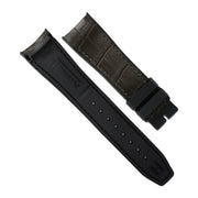 RubberB Alligator SwimSkin SK41 - Espresso Brown 20mm Strap - alligator leather watch strap