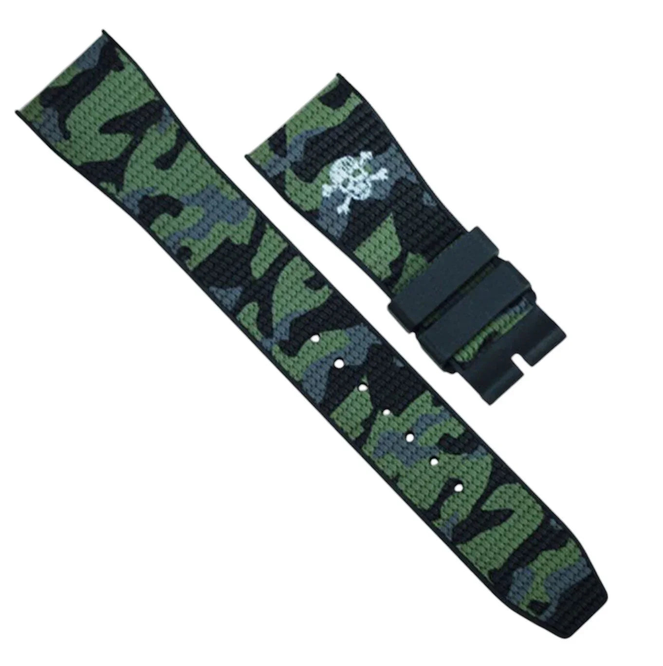 Rubber B Special Edition Urban CAMO SwimSkin Twill - Military Green/Grey SK - rubber watch strap