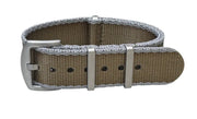 Seat Belt Nato - Grey/Khaki - NATO nylon watch strap