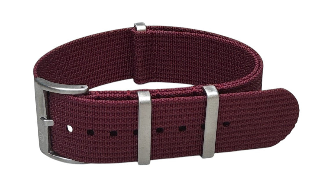 KronoKeeper ribbed nato strap - Burgundy