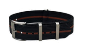 KronoKeeper ribbed nato strap - Black/Orange - NATO nylon watch strap