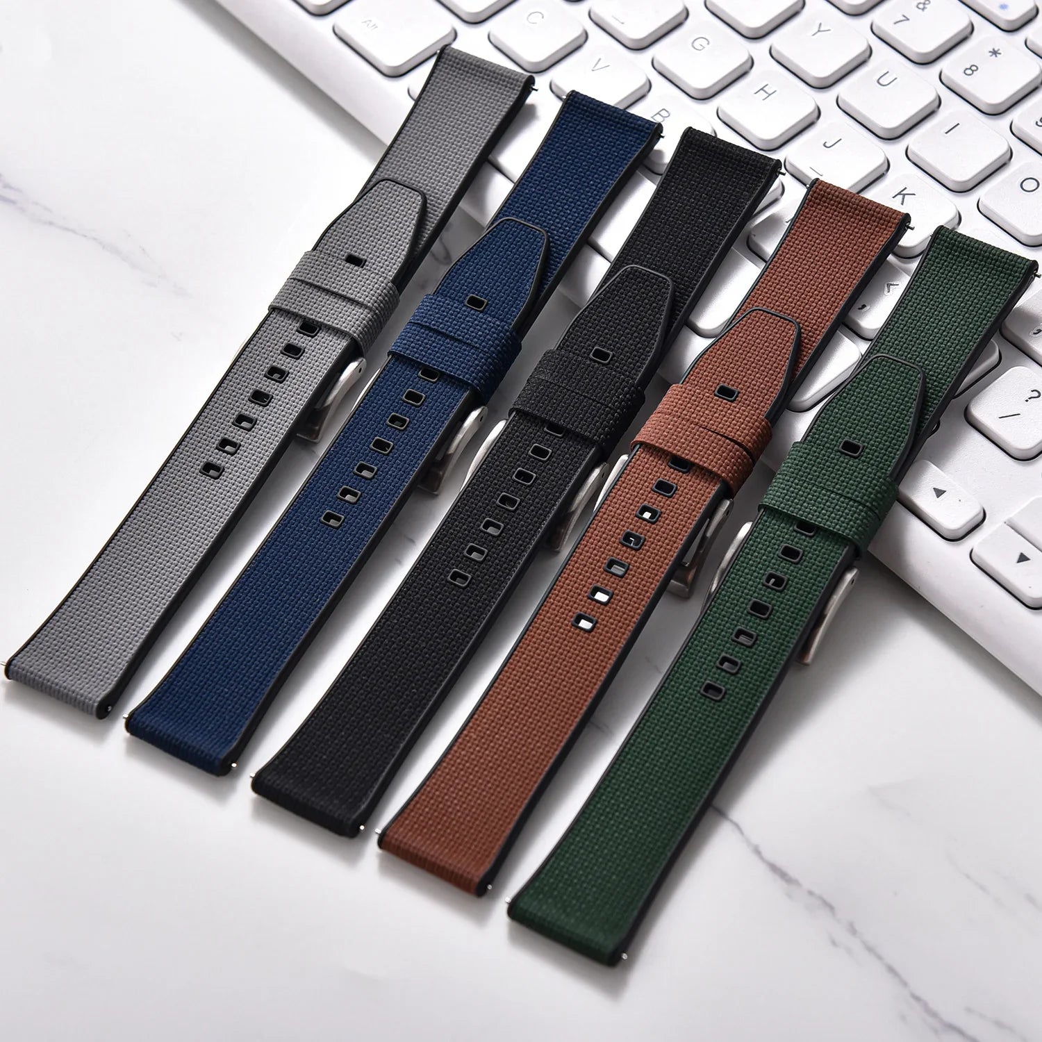 KronoKeeper double-layer FKM rubber strap - Brown - detail