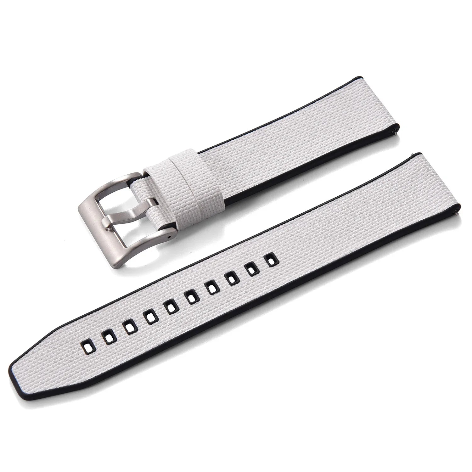 KronoKeeper double-layer FKM rubber strap - White - rubber watch strap