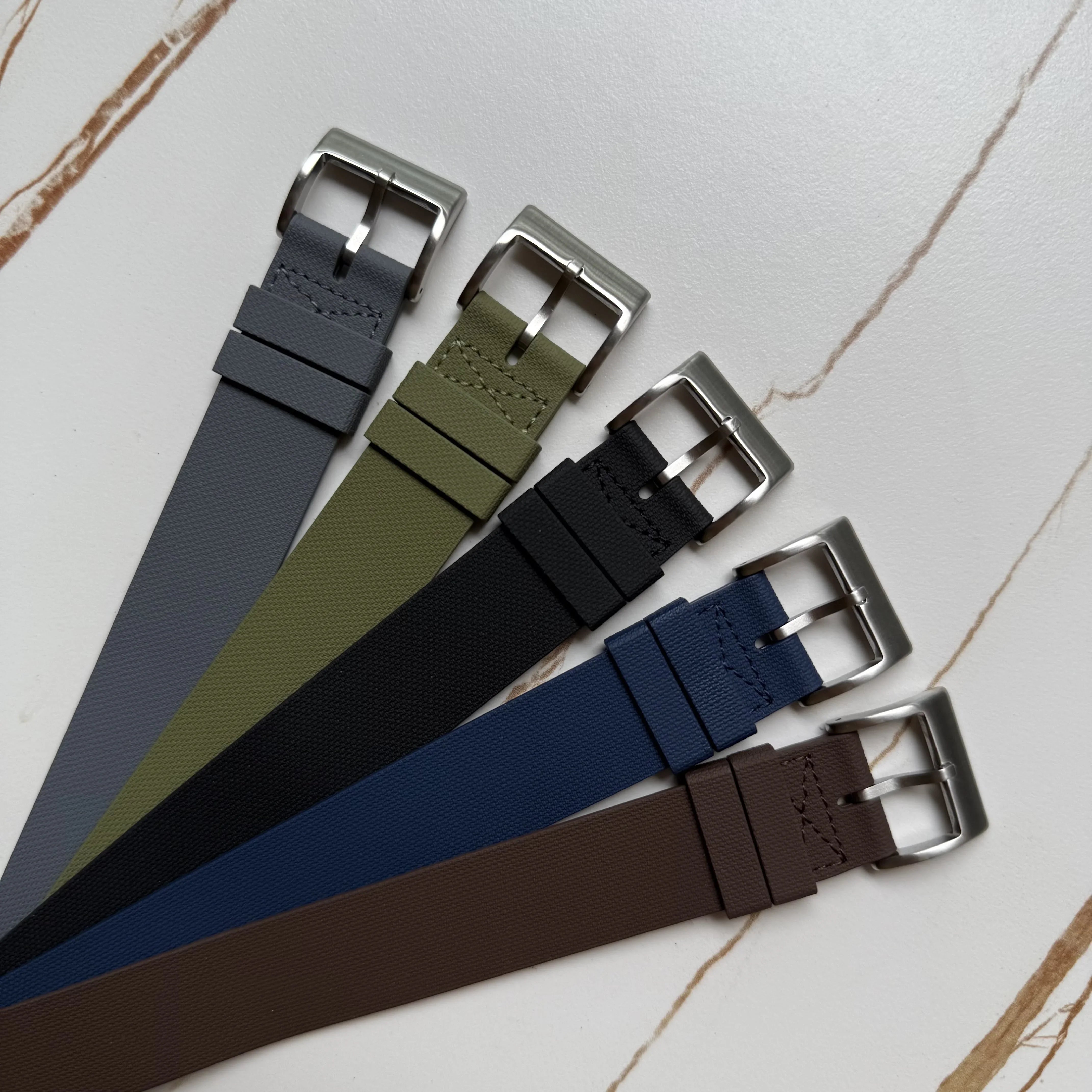 NATO strap KronoKeeper in FKM Rubber - black - detail