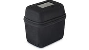 Watch Box hard case with viewing window, textile cover, matt shiny, black - watch box