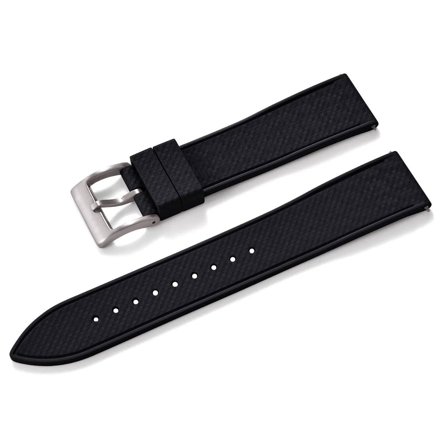 KronoKeeper mosaic Rubber Strap - Black - rubber watch strap