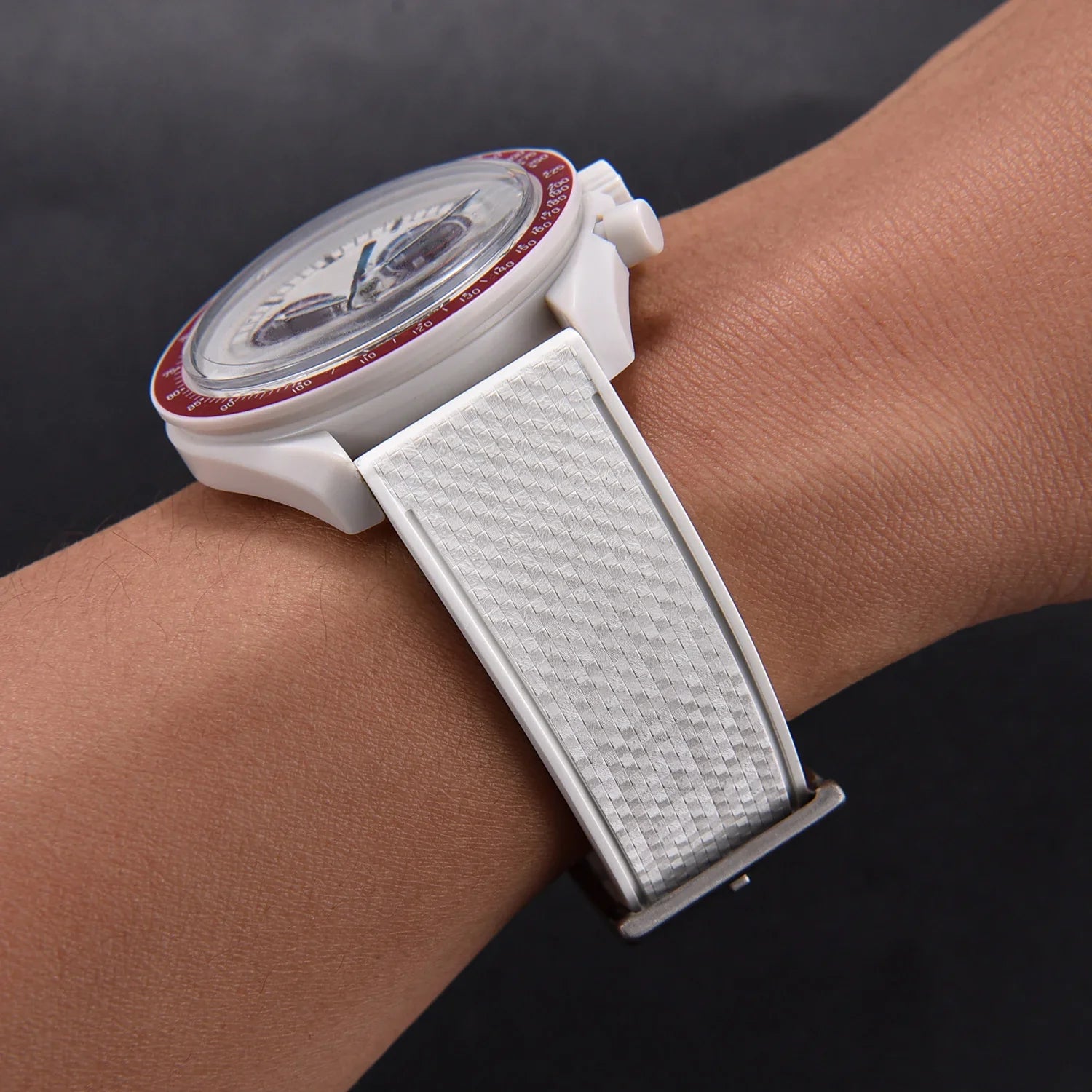 KronoKeeper mosaic Rubber Strap - White - view 5