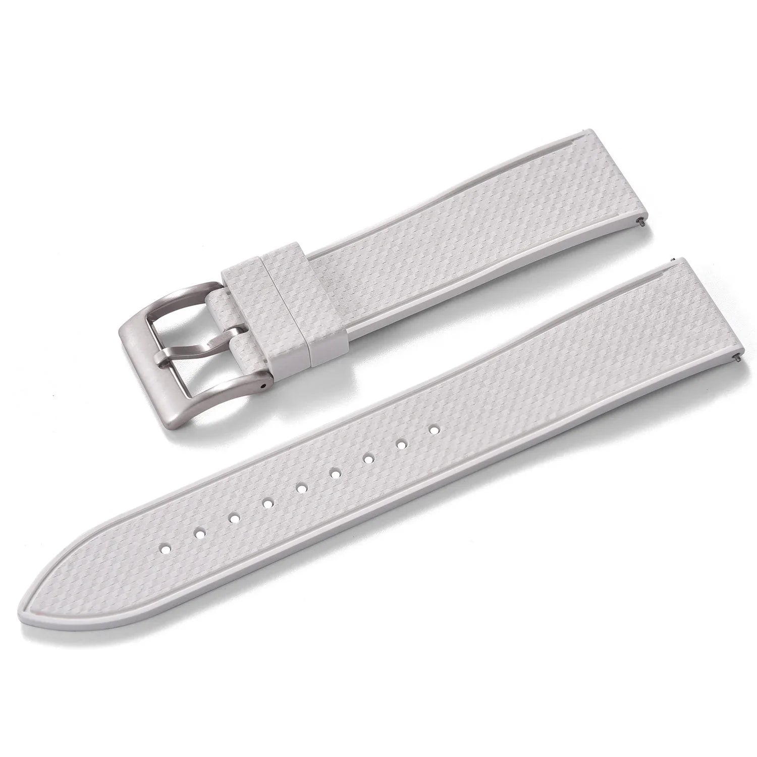 KronoKeeper mosaic Rubber Strap - White - rubber watch strap