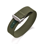 KronoKeeper ribbed nato strap with deployant buckle - Green - NATO nylon watch strap