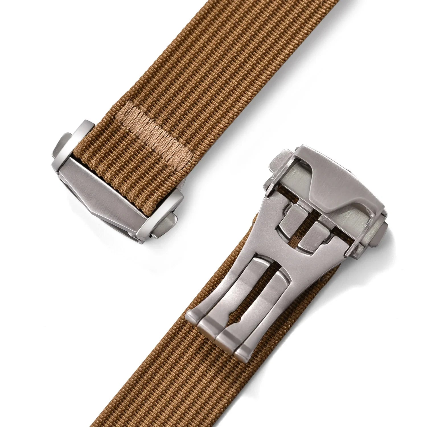 KronoKeeper ribbed nato strap with deployant buckle - Dark Red - view 5
