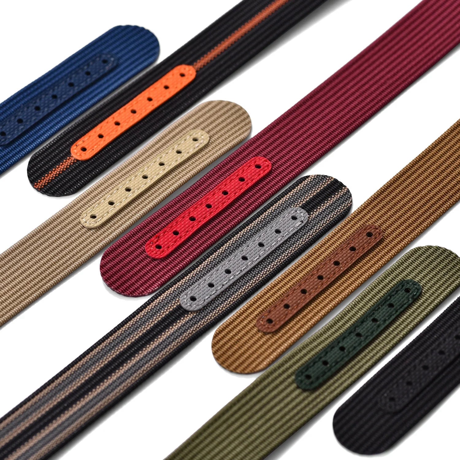KronoKeeper ribbed nato strap with deployant buckle - Black/Orange - view 3