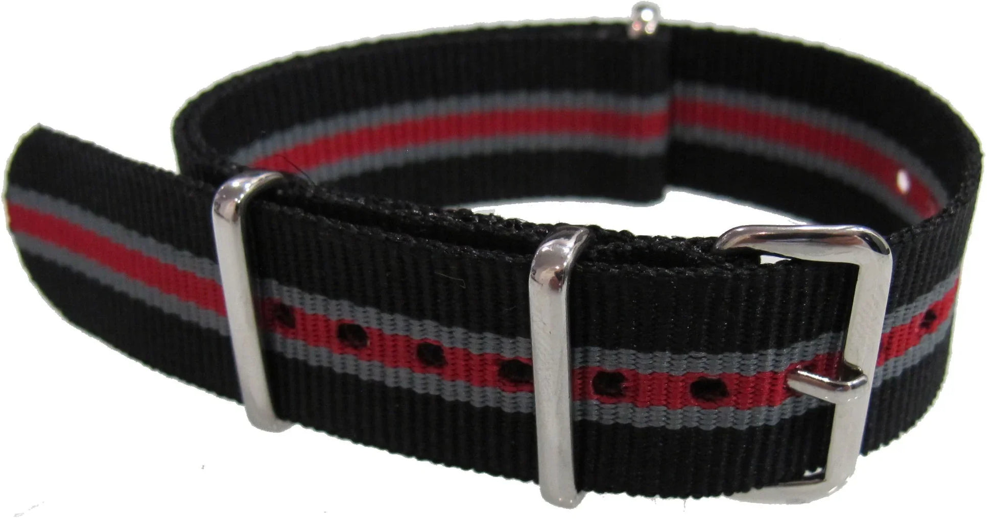 NATO watch strap black/red/grey - NATO nylon watch strap