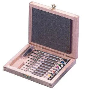 Beco Set of 9 screwdrivers in wood box - watchmaking tool