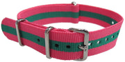 NATO watch strap Pink/Green - NATO nylon watch strap