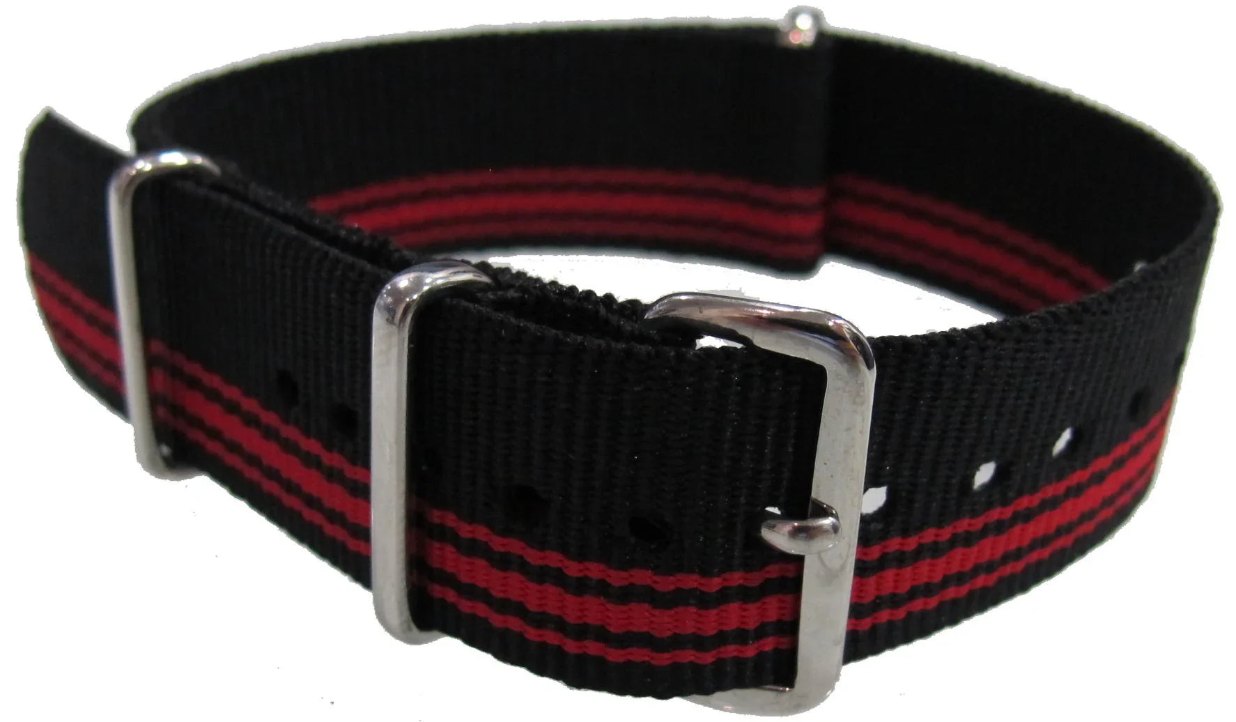 NATO watch strap Black/Red - NATO nylon watch strap