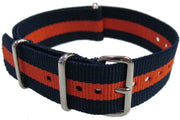NATO watch strap Blue/Orange - NATO nylon watch strap