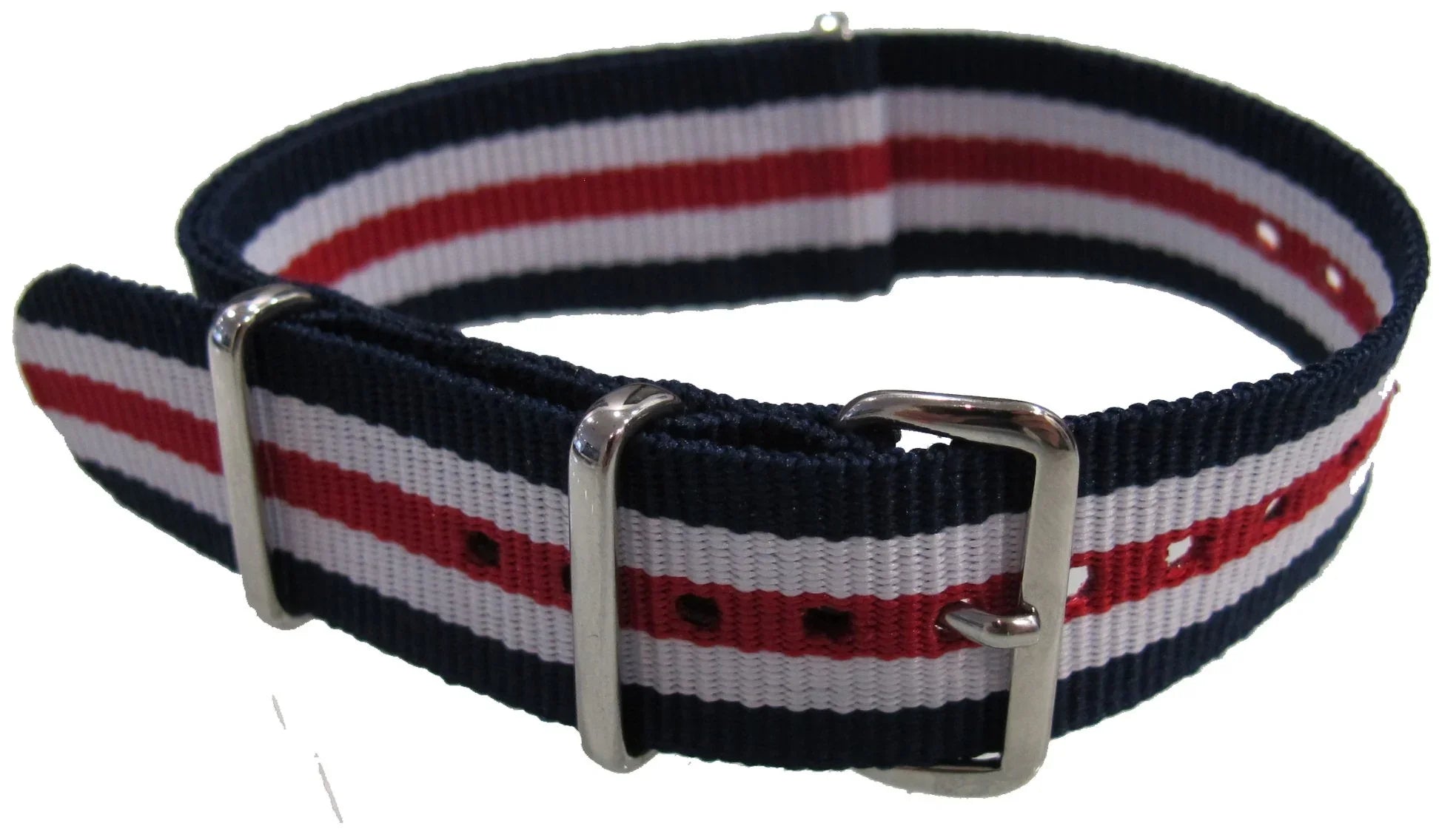 NATO watch strap Blue/White/Red - NATO nylon watch strap