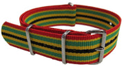 NATO watch strap Red/Green/Yellow/Black - NATO nylon watch strap