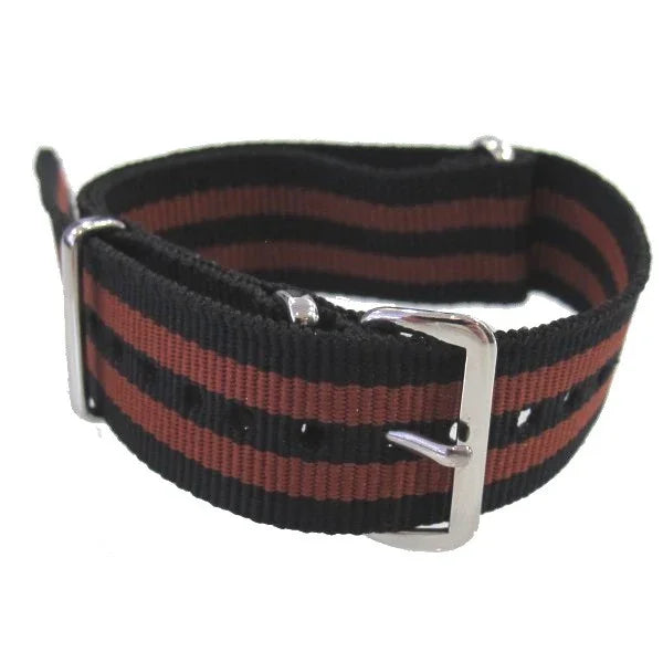 NATO watch strap Black/Copper - NATO nylon watch strap