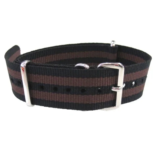 NATO watch strap Black/Brown - NATO nylon watch strap