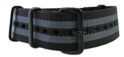 NATO watch strap Black/Grey PVD - NATO nylon watch strap
