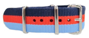 NATO watch strap Blue/Red/Light blue - NATO nylon watch strap