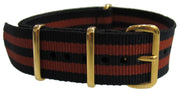 NATO strap Black/Copper Gold - NATO nylon watch strap