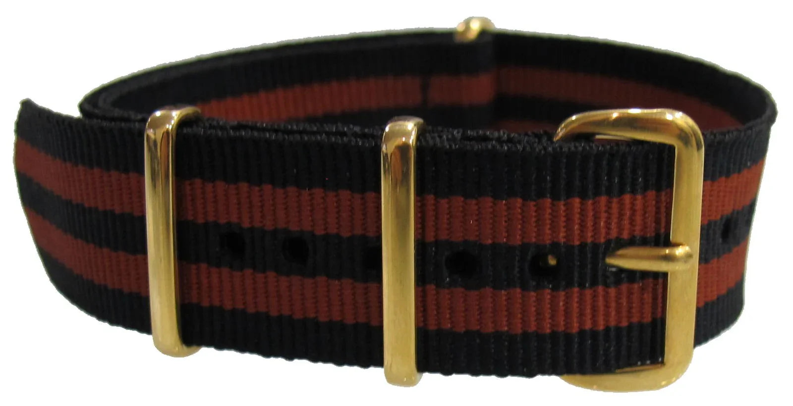 NATO strap Black/Copper Gold - NATO nylon watch strap
