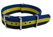 NATO watch strap Black/Yellow/Blue - NATO nylon watch strap