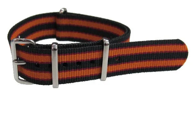 NATO watch strap Black/Red/Orange - NATO nylon watch strap