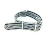 NATO watch strap Grey/Black/White - NATO nylon watch strap