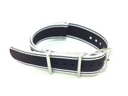 NATO watch strap Black/White - NATO nylon watch strap