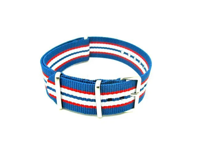 NATO watch strap Blue/Red/White/Blue - NATO nylon watch strap