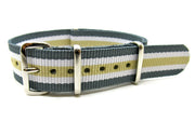 NATO watch strap Grey/White/Sand - NATO nylon watch strap