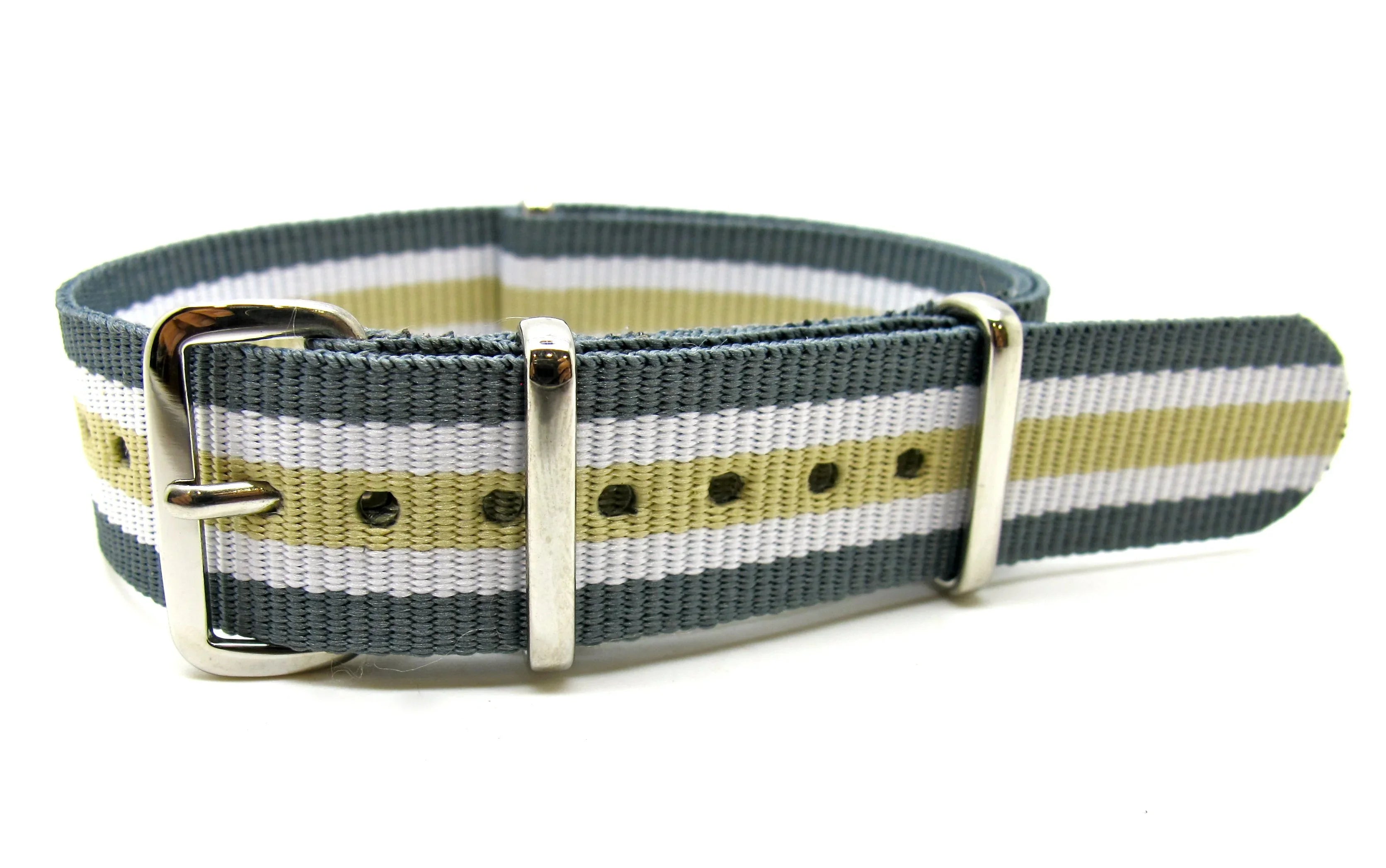 NATO watch strap Grey/White/Sand - NATO nylon watch strap