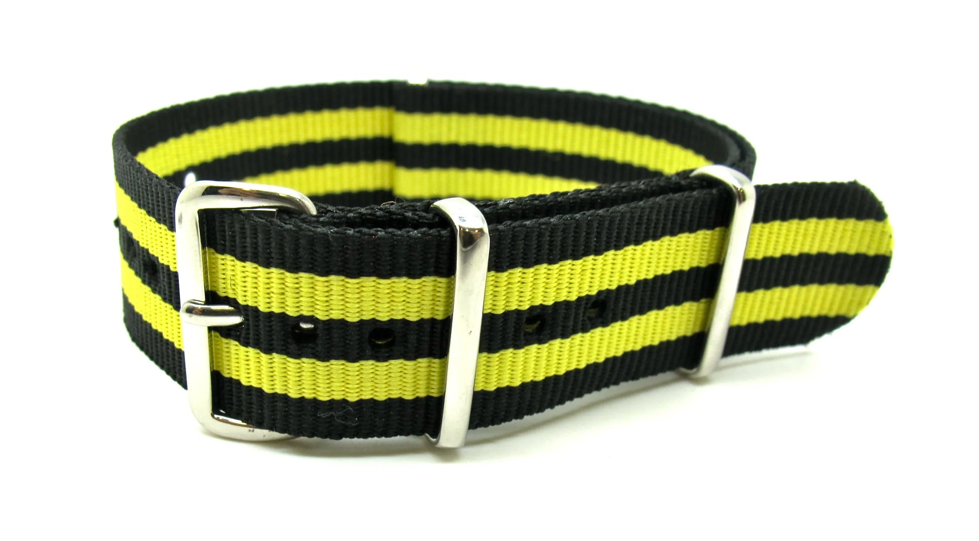 NATO watch strap Black/Yellow - NATO nylon watch strap
