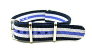 NATO watch strap Navy/White/Purple - NATO nylon watch strap
