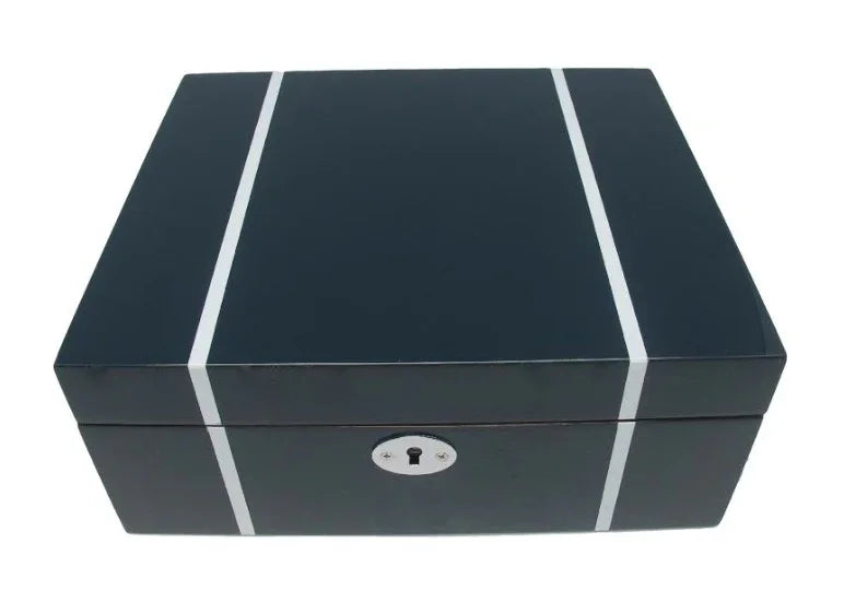 KronoKeeper watch box in blue lacquered oak wood for 6 watches - detail