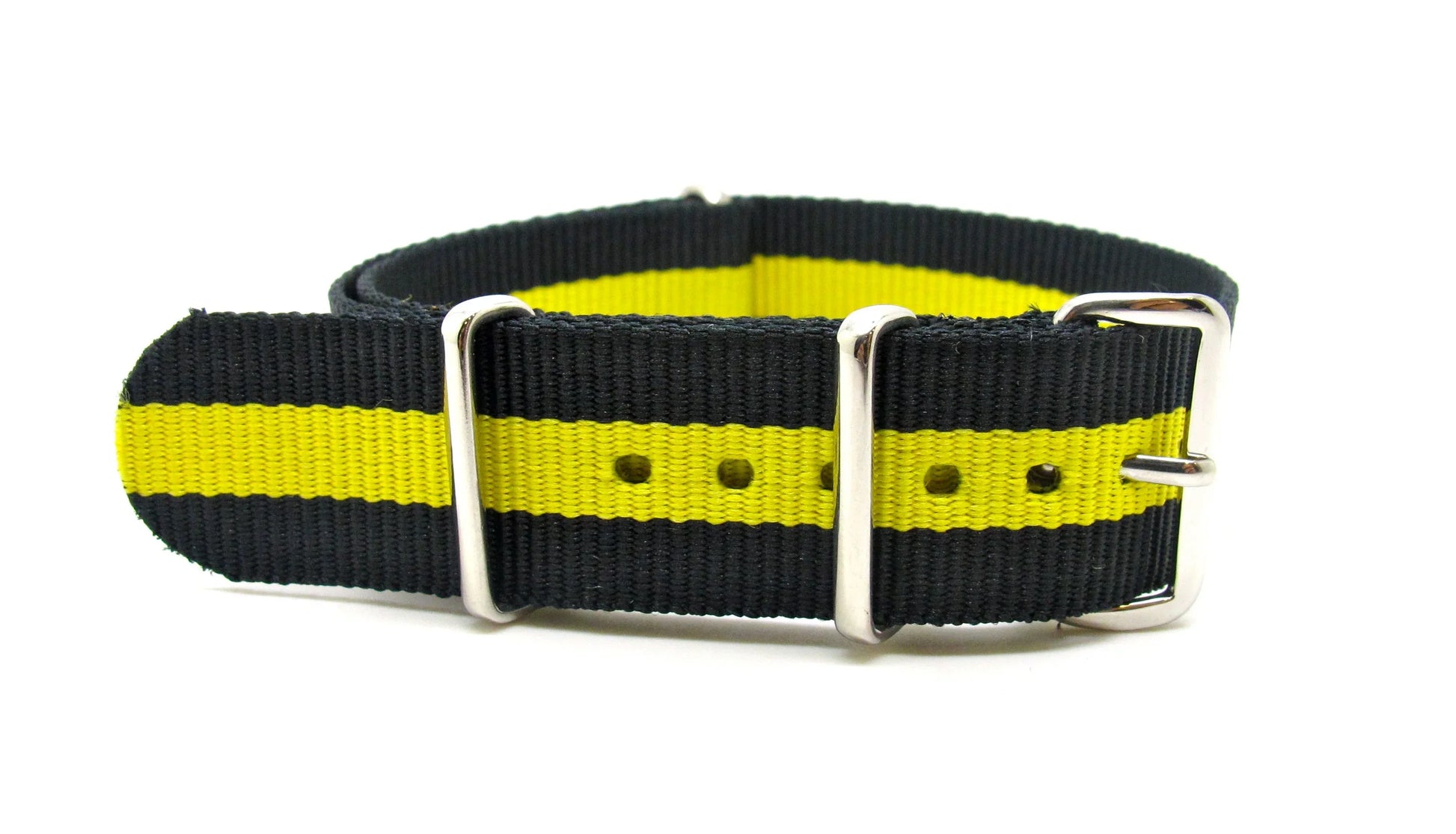 NATO watch strap Black/Yellow - NATO nylon watch strap