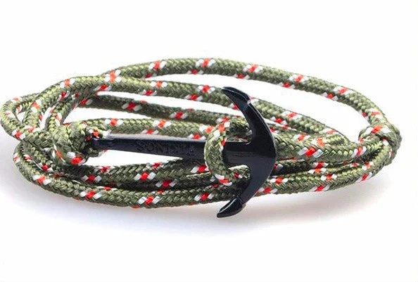 Black PVD anchor bracelet - detail