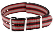 NATO watch strap Black/Red/Grey - NATO nylon watch strap