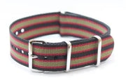 NATO watch strap Black/Red/Olive - NATO nylon watch strap
