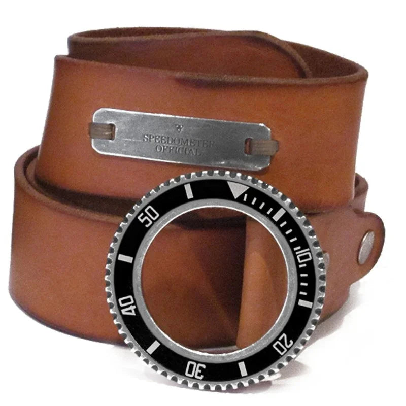 Speedometer Official Cognac Leather Belt - detail