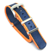 Seat Belt NATO watch strap - Orange/Dark Blue - NATO nylon watch strap